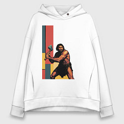 Женское худи оверсайз Поп-арт неандерталец