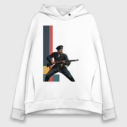 Женское худи оверсайз Поп-арт, белогвардеец