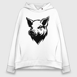 Женское худи оверсайз Свиная голова