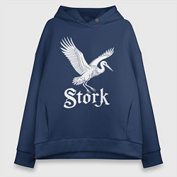 Женское худи оверсайз Летящий аист