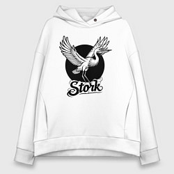 Женское худи оверсайз Аист в круге