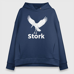 Женское худи оверсайз Аист с расправленными крыльями