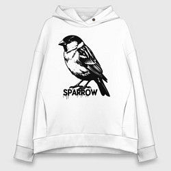 Женское худи оверсайз Графический воробей