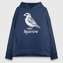 Женское худи оверсайз Воробей в готическом стиле