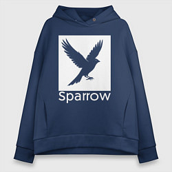 Женское худи оверсайз Летящий воробей