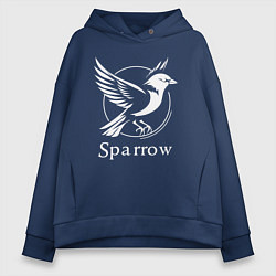 Женское худи оверсайз Воробей в полёте