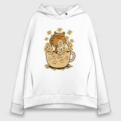 Женское худи оверсайз Менеджер капибара в кружке