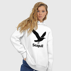 Толстовка оверсайз женская Черная чайка, цвет: белый — фото 2