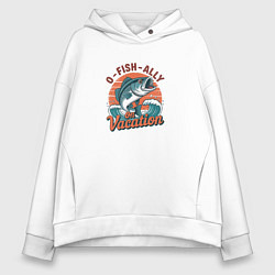 Женское худи оверсайз Рыба в морских волнах