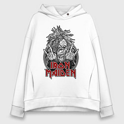 Женское худи оверсайз Iron Maiden head with hands