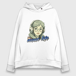 Женское худи оверсайз Меломанка аниме