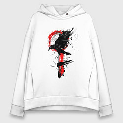 Толстовка оверсайз женская Ворон, цвет: белый