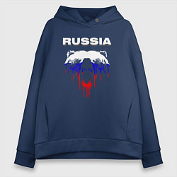 Толстовка оверсайз женская Bear Russia, цвет: тёмно-синий