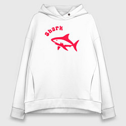 Женское худи оверсайз Акула-красный силуэт