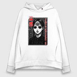 Женское худи оверсайз Девушка с третьим глазом