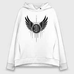 Женское худи оверсайз Крылья биткоина