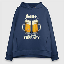 Женское худи оверсайз Beer its liquid therapy