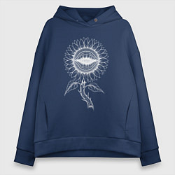 Женское худи оверсайз Подсолнух - зубастый цветок