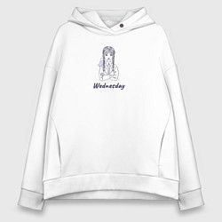 Женское худи оверсайз Уэнсдей и вещь скетч
