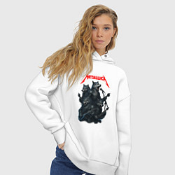 Толстовка оверсайз женская Metallica волки, цвет: белый — фото 2