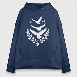 Женское худи оверсайз Пять серебряных птиц Чебоксар