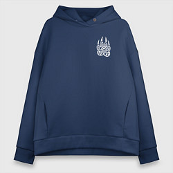 Женское худи оверсайз Оберег волчья лапа в кельтском стиле