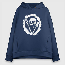 Женское худи оверсайз Череп и инструменты