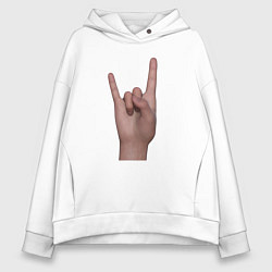 Женское худи оверсайз Жест коза правой рукой