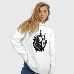 Толстовка оверсайз женская Страж чести, цвет: белый — фото 2