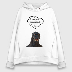 Женское худи оверсайз Не люблю сухой корм кот кошка