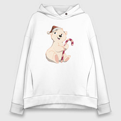 Женское худи оверсайз Медвежонок с конфетой