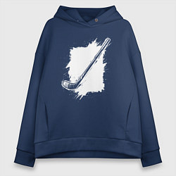 Женское худи оверсайз Хоккейная клюшка в квадрате