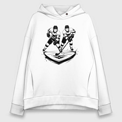 Женское худи оверсайз Хоккейная дуэль