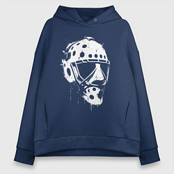 Женское худи оверсайз Белая хоккейная маска