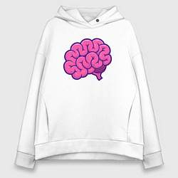 Женское худи оверсайз Pinky brain