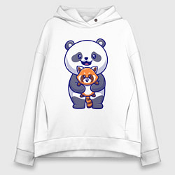 Женское худи оверсайз Две панды