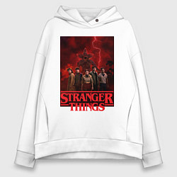 Женское худи оверсайз Пятеро и демогоргон Загадочные события финал