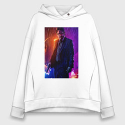 Женское худи оверсайз Джон Уик под дождём