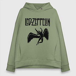 Толстовка оверсайз женская Led Zeppelin, цвет: авокадо