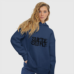 Толстовка оверсайз женская Suicide Silence, цвет: тёмно-синий — фото 2