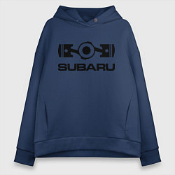 Толстовка оверсайз женская Subaru, цвет: тёмно-синий