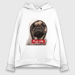 Женское худи оверсайз Pug life