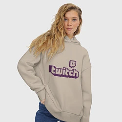 Толстовка оверсайз женская Twitch Logo, цвет: миндальный — фото 2