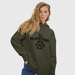 Толстовка оверсайз женская Капитан Il capitano, цвет: хаки — фото 2
