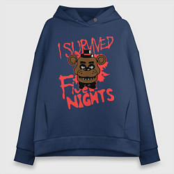 Женское худи оверсайз I Survived Five Night