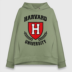 Толстовка оверсайз женская Harvard University, цвет: авокадо