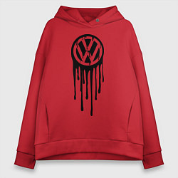 Толстовка оверсайз женская Volkswagen, цвет: красный