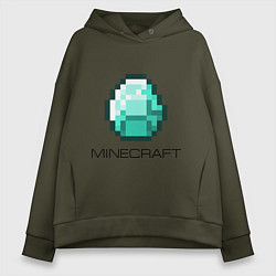 Толстовка оверсайз женская Minecraft Diamond, цвет: хаки