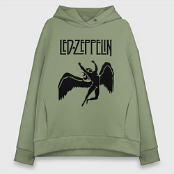 Толстовка оверсайз женская Led Zeppelin Swan, цвет: авокадо