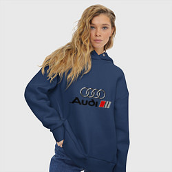 Толстовка оверсайз женская Audi, цвет: тёмно-синий — фото 2